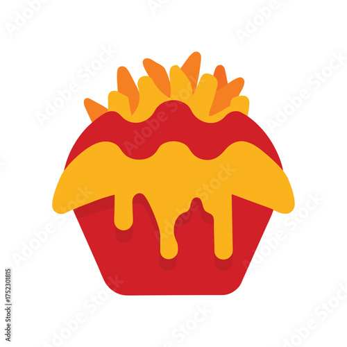 Delicious chili cheese poutine with melted cheese and gravy