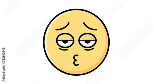 Yellow Emoji with Tired Eyes and Pouting Lips.