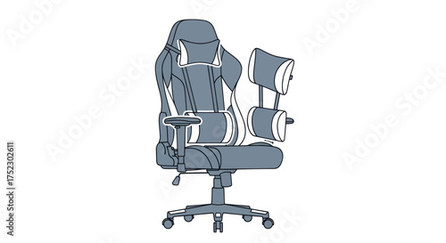 Ergonomic Gaming Chair with Adjustable Headrest and Armrests.