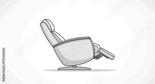 Comfortable Reclining Armchair with Footrest and Headrest.
