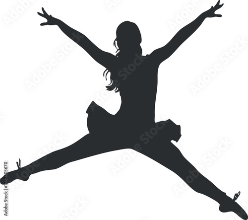 A dynamic silhouette of a dancer in mid-air showcasing freedom and artistic expression.