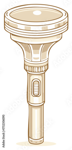 Vector Illustration of a Brass Trumpet Mouthpiece for Music Instrument Performance