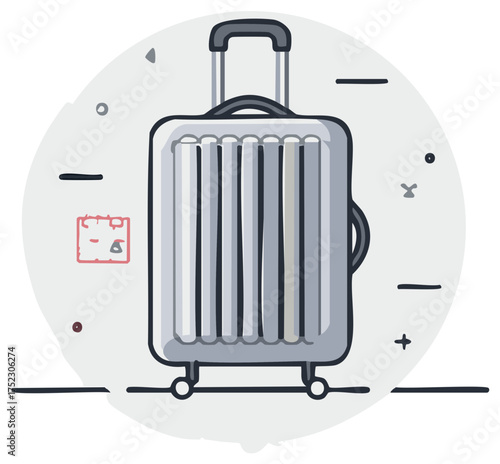 Modern wheeled suitcase with retractable handle for travel and luggage