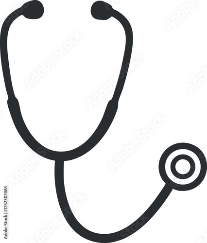 Illustration of a stethoscope representing healthcare and medical professions.