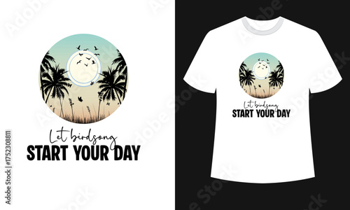 T-shirt design. palm trees silhouette t shirt design. t-shirt design vector for print.vector illustration. quotes for t shirt