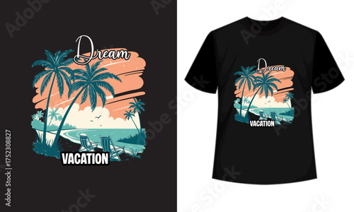 T-shirt design. palm trees silhouette t shirt design. t-shirt design vector for print.vector illustration. quotes for t shirt