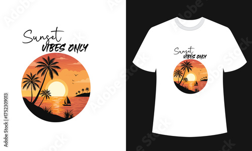 T-shirt design. palm trees silhouette t shirt design. t-shirt design vector for print.vector illustration. quotes for t shirt