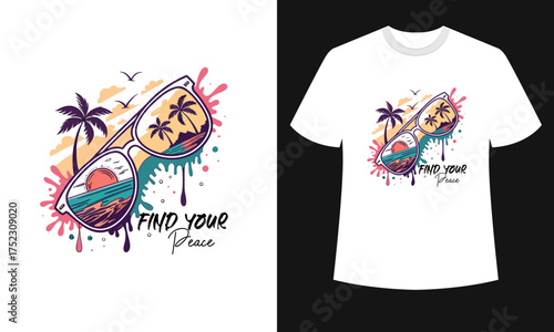 T-shirt design. palm trees silhouette t shirt design. t-shirt design vector for print.vector illustration. quotes for t shirt
