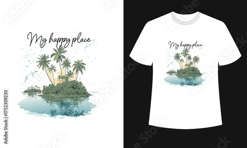 T-shirt design. palm trees silhouette t shirt design. t-shirt design vector for print.vector illustration. quotes for t shirt