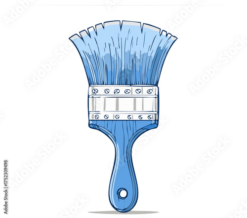 Blue Paint Brush Tool for Artistic Creation and Home Renovation