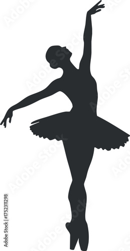 A graceful silhouette of a ballet dancer in an elegant pose showcasing movement and artistry.