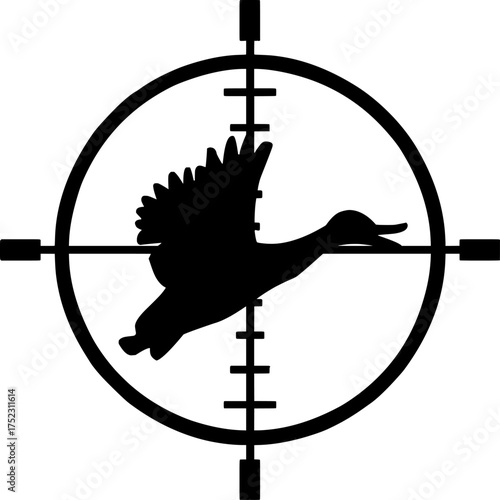 Duck Hunting Vector Emblem