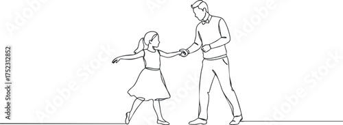 A heartwarming illustration of a father dancing with his daughter, showcasing joy and love.
