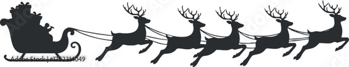 A silhouette of Santa's sleigh being pulled by reindeer, symbolizing Christmas and holiday spirit.