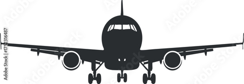 Silhouette of an airplane in flight symbolizing air travel and aviation.