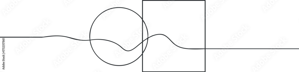 Obraz premium An abstract minimalist design featuring flowing lines and geometric shapes in a monochrome palette.