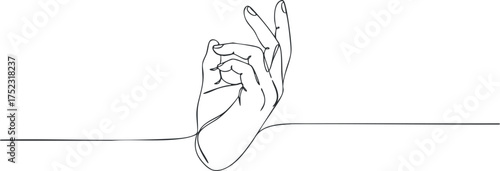Minimalist line art illustration of hands in a gesture symbolizing connection and communication.