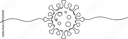 Outline illustration of a virus symbol representing health and scientific research.
