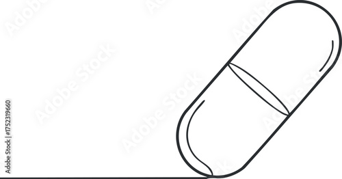 Illustration of a capsule pill representing health and pharmaceutical concepts.