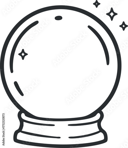 A mystical crystal ball design symbolizing fortune telling and psychic predictions.