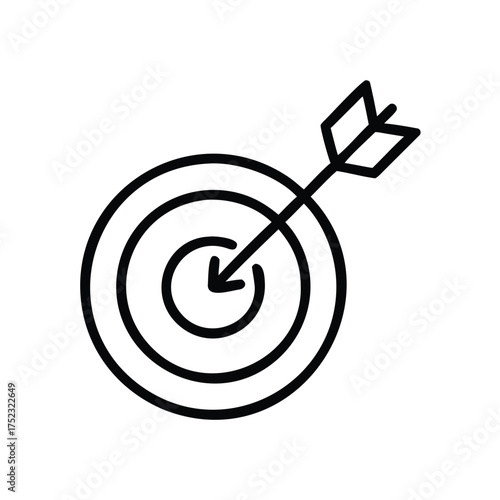 Target marketing goal achievement strategy icon success focus dartboard accuracy business aim vector graphic