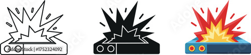 Explosive Laboratory Experiment Outline Illustration Representing Scientific Discovery and Innovation