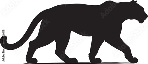 Black panther walking silhouette animal