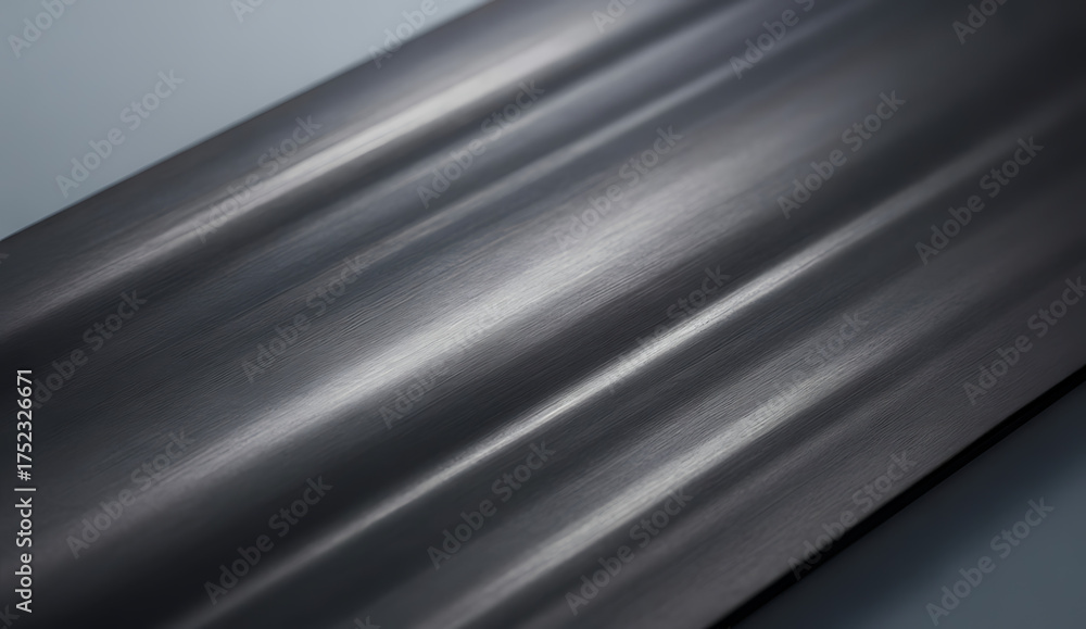 Obraz premium Close up abstract texture of brushed metal with diagonal light reflections and subtle grain