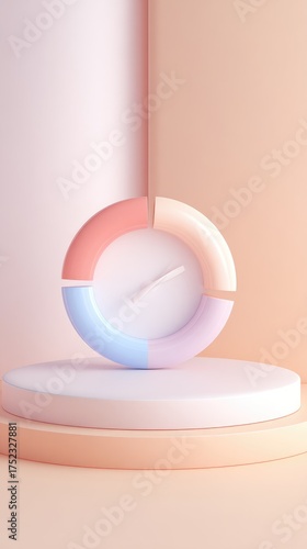 Abstract 3D Clock on a Pedestal - Time and Focus.