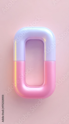 Abstract 3D Render of a Pink and Purple Object on Pink Background.