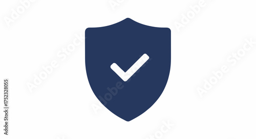 Secure digital protection icon with checkmark symbolizing safety, trust, and verified security for online data and systems, representing cybersecurity and reliability.