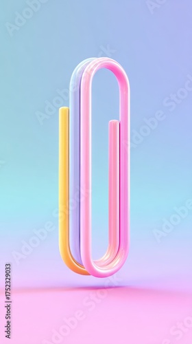 Abstract paperclip design with pastel colors and minimalist style.