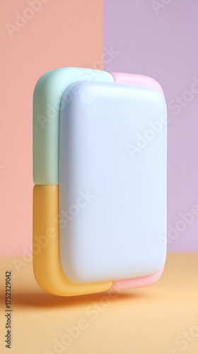 Abstract Pastel Blocks Composition with Soft Colors and Minimalist Design.