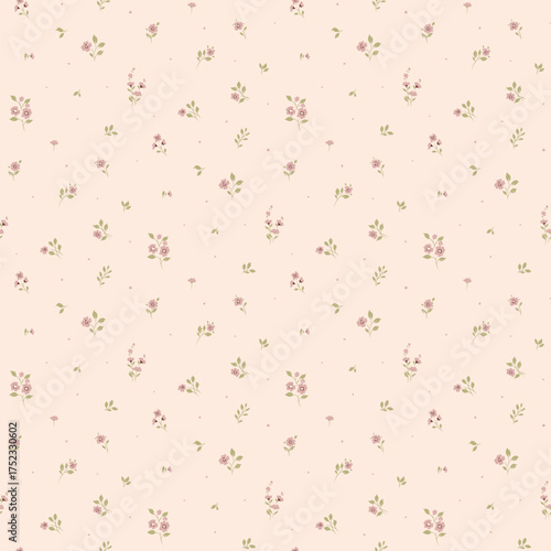 Tiny flower pattern. Ditsy floral seamless pattern. Small little flower background. Hand draw repeat pattern. Ditsy print. Wallpaper design. Ditsy floral flower pattern for fashion, fabric, texture