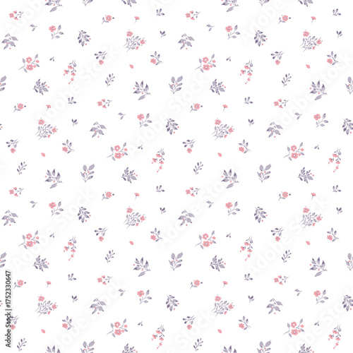 Tiny flower pattern. Ditsy floral seamless pattern. Small little flower background. Hand draw repeat pattern. Ditsy print. Wallpaper design. Ditsy floral flower pattern for fashion, fabric, texture