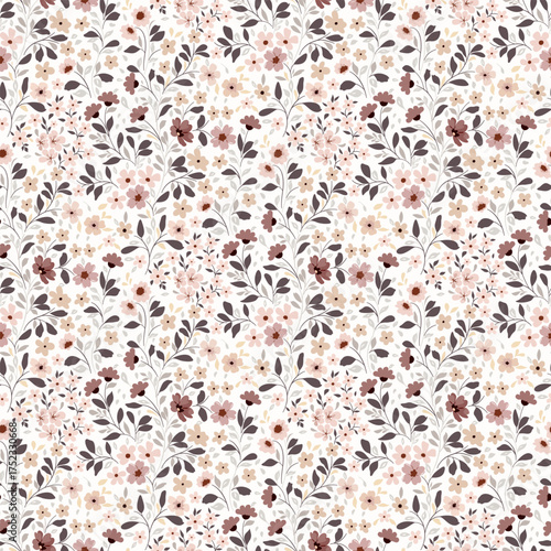 Tiny flower pattern. Ditsy floral seamless pattern. Small little flower background. Hand draw repeat pattern. Ditsy print. Wallpaper design. Ditsy floral flower pattern for fashion, fabric, texture