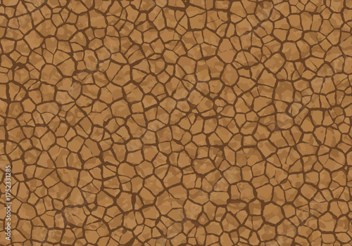 Cracked Earth Texture: Arid Land Pattern with Brown Tones.