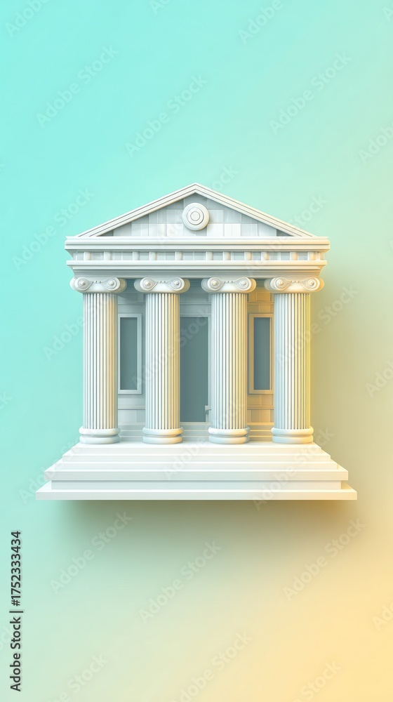 Obraz premium Classical Architecture Building with Columns and Pediment.