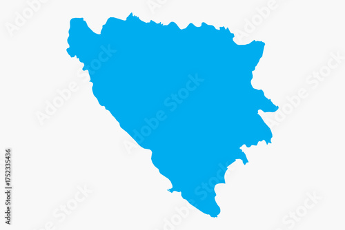 Vector graphic artwork suitable for print and web containing flat detailed map of BOSNIA AND HERZEGOVINA