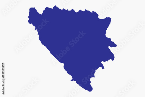 Vector graphic artwork suitable for print and web containing flat detailed map of BOSNIA AND HERZEGOVINA