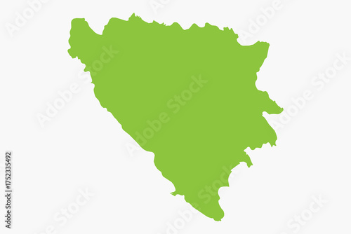 Vector graphic artwork suitable for print and web containing flat detailed map of BOSNIA AND HERZEGOVINA