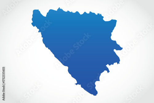 Vector graphic artwork suitable for print and web containing flat detailed map of BOSNIA AND HERZEGOVINA