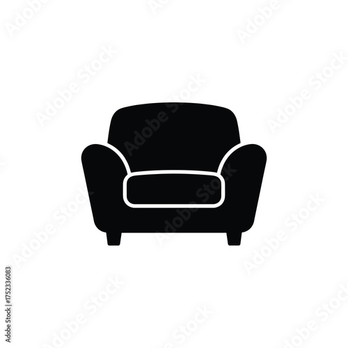 Plush Armchair Single Seater – Cozy Living Room Silhouette