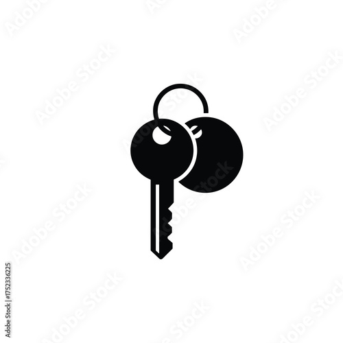 Set of Keys on Ring – Everyday Access Silhouette Vector