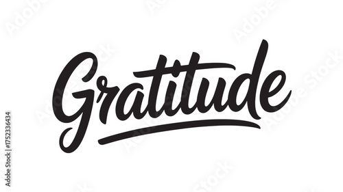 Gratitude typography design elegant script lettering vector illustration for cards and inspirational posters