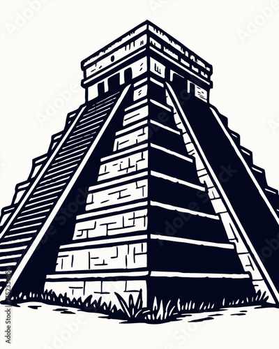 Mayan Pyramid – Chichen Itza Vector