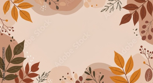 Autumn foliage theme with leaves and branches for seasonal design