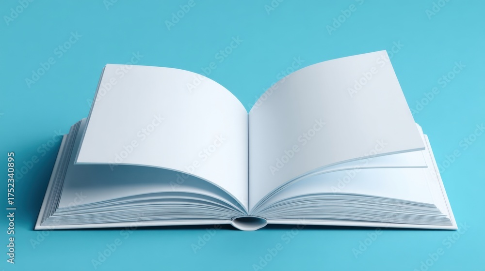 Fototapeta premium a open book on a blue surface