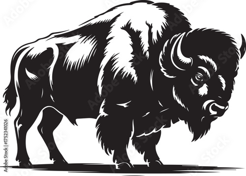 Majestic bison standing strong buffalo animal