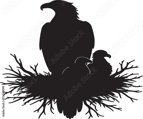 Majestic eagles in nest bird wildlife